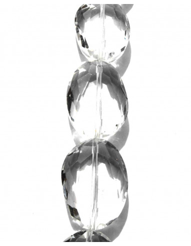 Cristal Ovale facetté Transparent 35x25mm