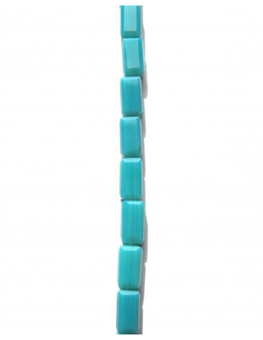 Cristal Rectangle facetté Turquoise 8x4mm
