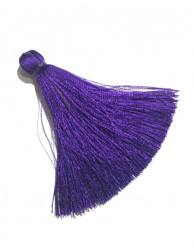 Pompon en Soie violette 7x1cm