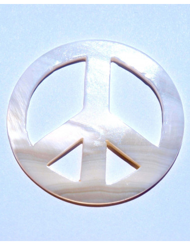 Nacre Pendant symbole Peace blanc
