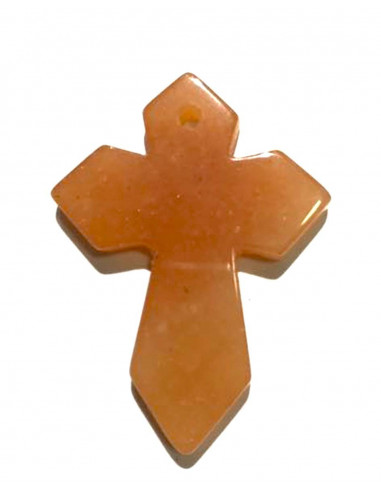 Aventurine orange pendant Croix