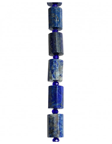 Lapis lazuli Tube facetté 10x14mm