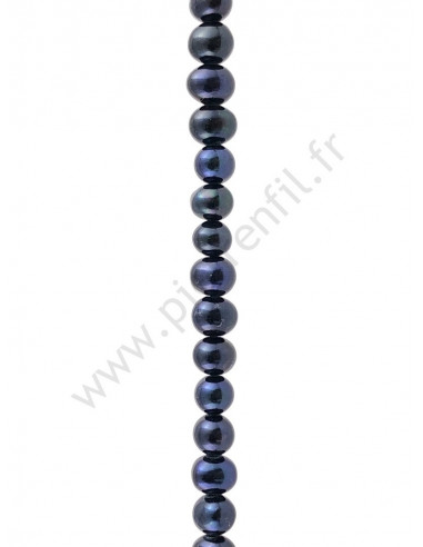 Perle d'eau douce noire bleue Boule baroque