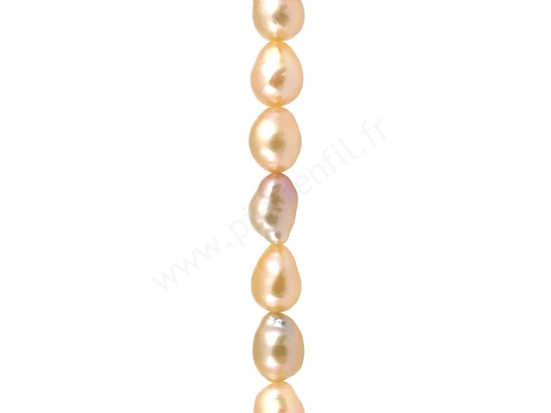 Peachy Freshwater pearls teardrop beads 7x10mm