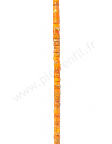 Jaspe impérial Rondelle heishi orange clair 2x4mm