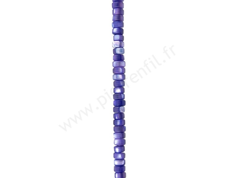 Nacre Rondelle heishi grade A 2x4mm violet