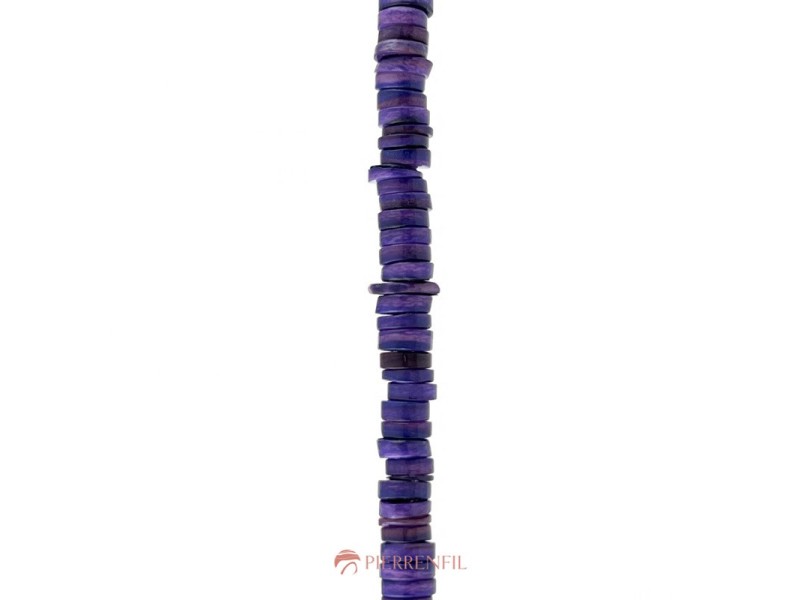 Nacre Rondelle Heishi irrégulière 2x6mm violet