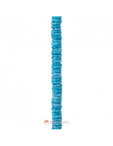 Coquillage Rondelle heishi 2x6mm Bleu
