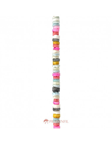 Coquillage Rondelle heishi 2x4mm multicolore