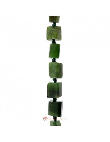 Jade néphrite verte Tube irrégulier 8x10mm