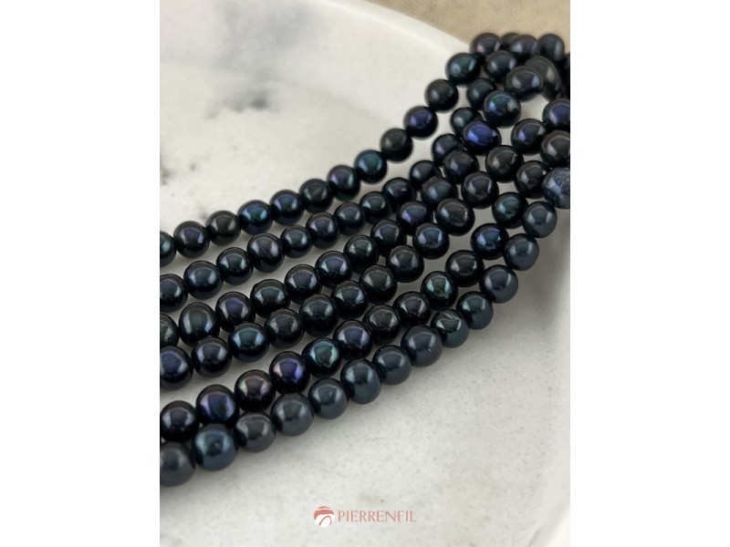 Perles de culture noire Boule baroque 6-7mm