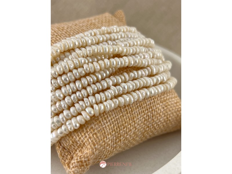 Perles de culture blanche Rondelle 2x5mm