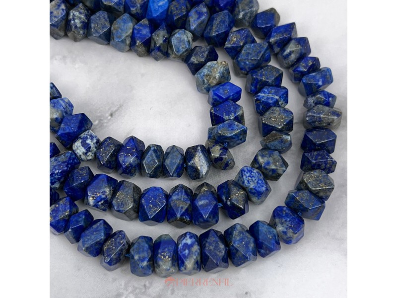 Lapis lazuli Rondelle biseautée 7x10mm
