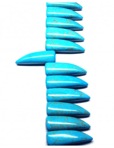 Howlite turquoise Dent 30X10mm